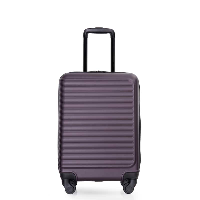 20" Carry on Luggage Lightweight Suitcase with Retractable Rubber